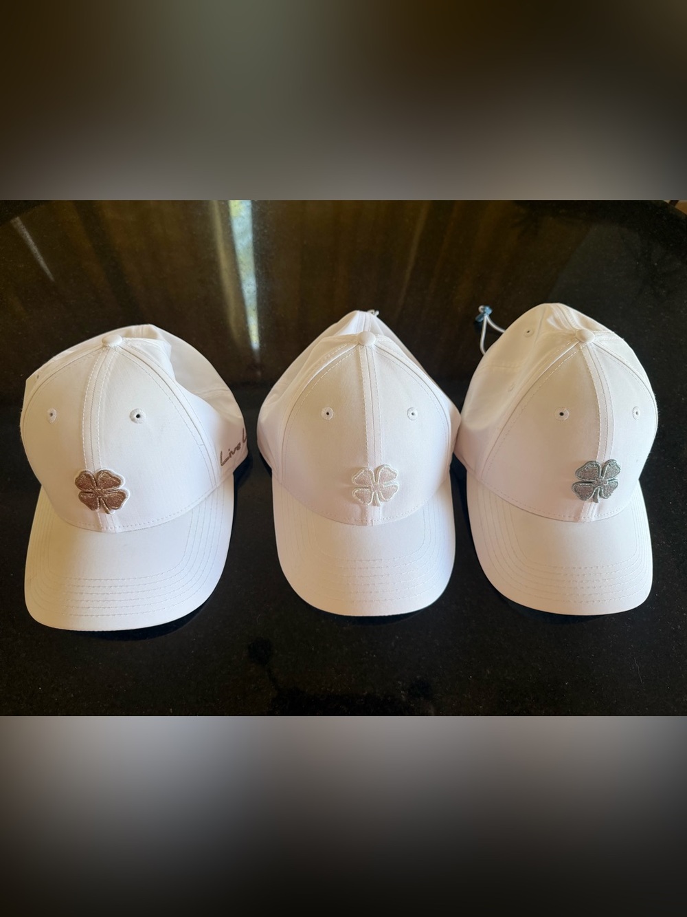 ☘️ BLACK CLOVER "LIVE LUCKY" HOLLYWOOD COLLECTION GOLF HATS - BUNDLE OF 3 ☘️